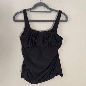 Lands'‎ End black strappy tankini with underwire - Size 8